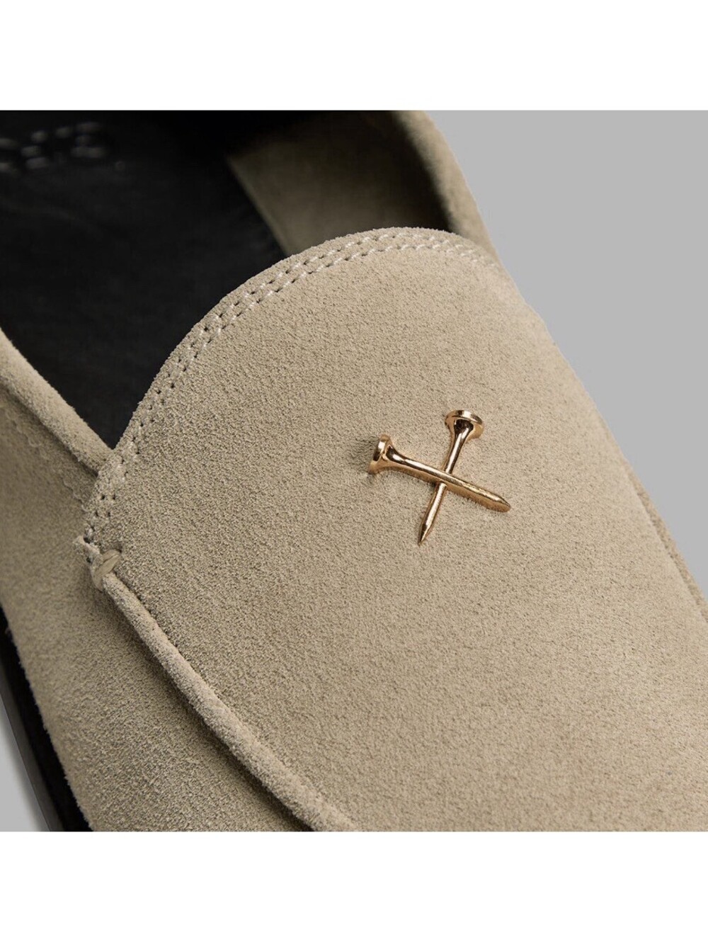NIB GFORE Women's Size 9 Metal Tees Suede Flex Loafers Taupe Free Shipping